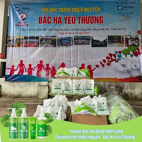 Chương trình thiện nguyện của nhãn hàng Yoosun rau má